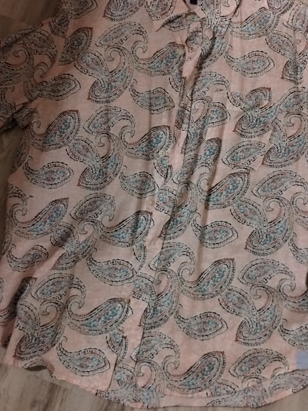 Peach Paisley Button-Down Shirt